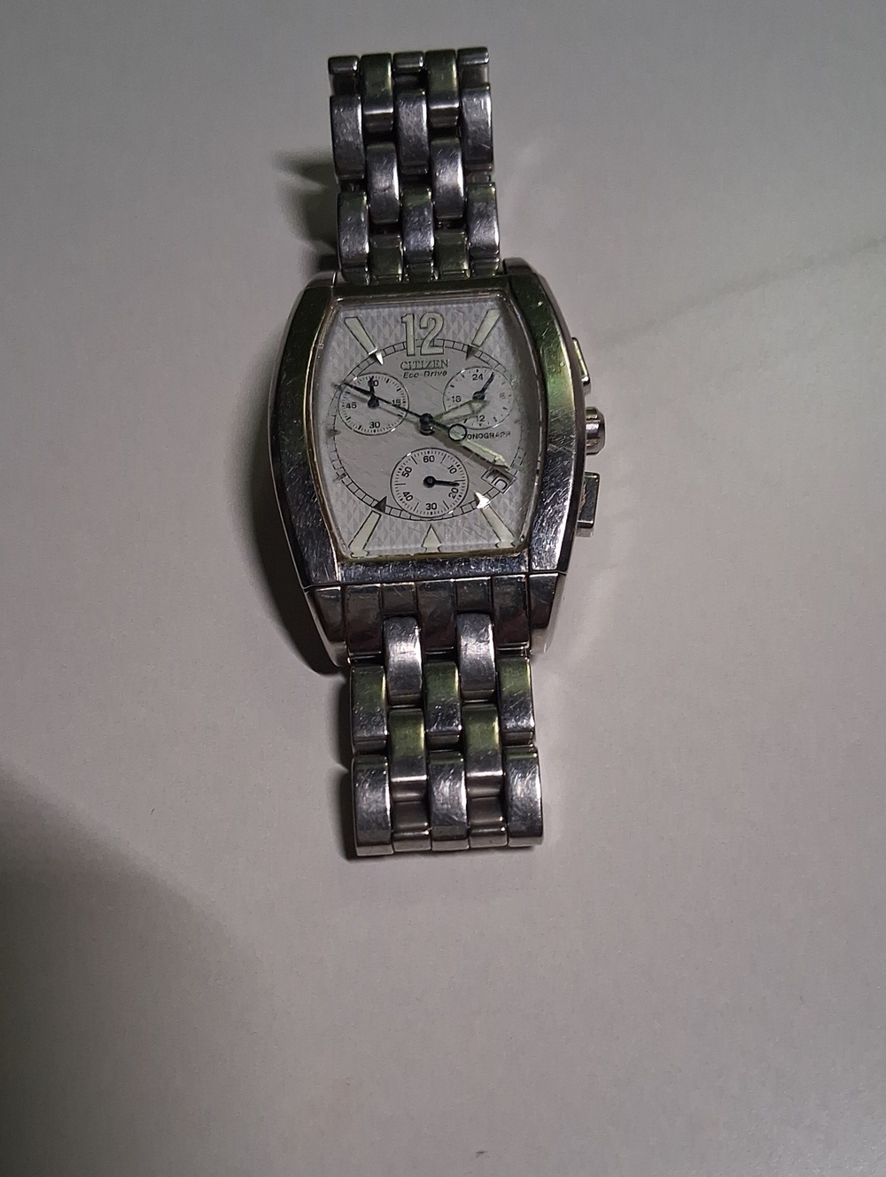 Citizen Silver Chronograph Watch With White Dial